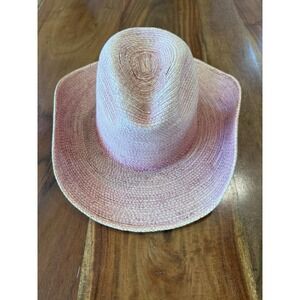 Women's Pink Sun Body Hat, Handcrafted With Palm Leaves